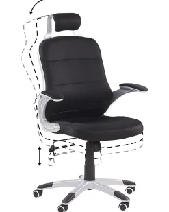 Beliani Tyotuoli Verkkokangas Musta Premier Cheap