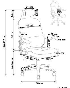 Beliani Tyotuoli Verkkokangas Musta Premier Cheap
