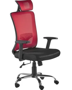 Beliani Tyotuoli Verkkokangas Punainen/Musta Noble Cheap