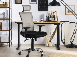 Beliani Tyotuoli Verkkokangas Ruskeanharmaa/Musta Noble Best Sale