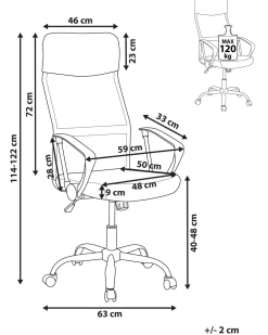 Beliani Tyotuoli Verkkokangas Sininen Design Cheap