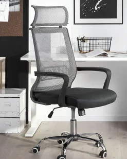 Beliani Tyotuoli Verkkokangas Tummanharmaa Leader Flash Sale