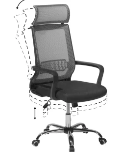 Beliani Tyotuoli Verkkokangas Tummanharmaa Leader Flash Sale