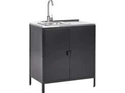 Beliani Ulkokeittion Allaskaappi Teras Musta Vilama Flash Sale