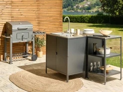 Beliani Ulkokeittion Allaskaappi Teras Musta Vilama Flash Sale