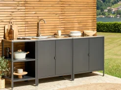 Beliani Ulkokeittion Allaskaappi Teras Musta Vilama Flash Sale