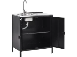 Beliani Ulkokeittion Allaskaappi Teras Musta Vilama Flash Sale