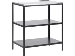 Beliani Ulkokeittion Saareke Teras 2 Hyllya Musta 80 X 50 Cm Vilama Clearance