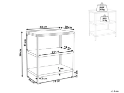 Beliani Ulkokeittion Saareke Teras 2 Hyllya Musta 80 X 50 Cm Vilama Clearance