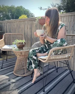 Beliani Ulkomatto Musta/Beige 160 X 230 Cm Mansa Shop