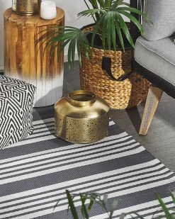 Beliani Ulkomatto Musta/Vaaleanharmaa 120 X 180 Cm Delhi Online