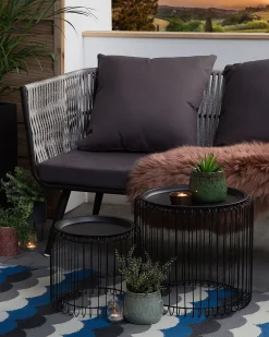 Beliani Ulkomatto Sininen/Harmaa 90 X 180 Cm Bellary Cheap