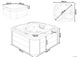Beliani Ulkoporeallas Led-Valot Grafiitinharmaa 200 X 200 Cm Lastarria Cheap