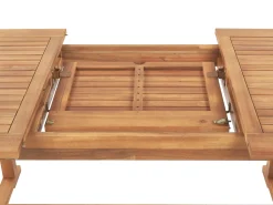 Beliani Ulkoruokailuryhma 6-Istuttava Akaasiapuinen Ruskeanharmailla Pehmusteilla Java Cheap