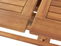 Beliani Ulkoruokailuryhma 6-Istuttava Akaasiapuinen Ruskeanharmailla Pehmusteilla Java Cheap