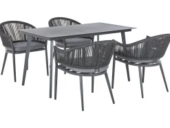 Beliani Ulkoruokailuryhma Metallinen Harmaa Mileto Hot