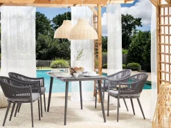 Beliani Ulkoruokailuryhma Metallinen Harmaa Mileto Hot