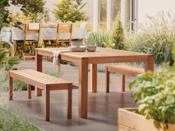 Beliani Ulkoruokailuryhma Puinen Vaaleanruskea Monsano Cheap