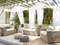 Beliani Ulkosohvasetti Rottinkinen Vaalea Ardea Cheap