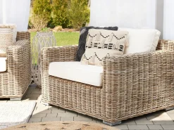 Beliani Ulkosohvasetti Rottinkinen Vaalea Ardea Cheap