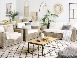 Beliani Ulkosohvasetti Rottinkinen Vaalea Ardea Cheap