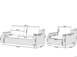 Beliani Ulkosohvasetti Rottinkinen Vaalea Ardea Cheap