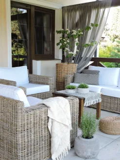 Beliani Ulkosohvasetti Rottinkinen Vaalea Ardea Cheap