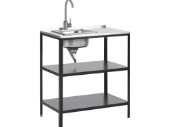 Beliani Ulkotiskiallas Teras 2 Hyllya Musta Vilama Flash Sale