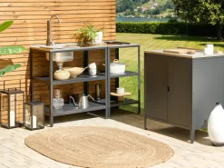 Beliani Ulkotiskiallas Teras 2 Hyllya Musta Vilama Flash Sale