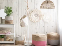 Beliani Vaaleanpunainen Juuttirahi 44 X 44 Cm Kirama Clearance