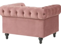 Beliani Vaaleanpunainen Samettiverhoiltu Sohvaryhma Chesterfield Discount