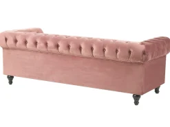 Beliani Vaaleanpunainen Samettiverhoiltu Sohvaryhma Chesterfield Discount