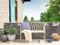 Beliani Vaaleanvihrea Rautainen Puutarhapenkki 130 Cm Milazzo Hot