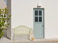 Beliani Vaaleanvihrea Rautainen Puutarhapenkki 130 Cm Milazzo Hot