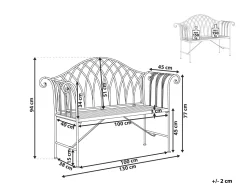 Beliani Vaaleanvihrea Rautainen Puutarhapenkki 130 Cm Milazzo Hot