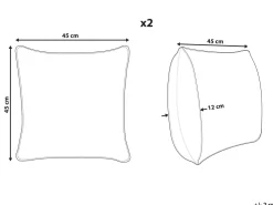 Beliani Valkoinen Koristetyyny Setti 2 Kpl 45 X 45 Cm Meadowfoam Fashion