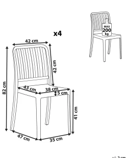 Beliani Valkoinen Puutarhatuoli 4 Kpl Sersale Cheap