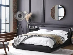 Beliani Vesisanky Nahka Musta 180 X 200 Cm Avignon Discount