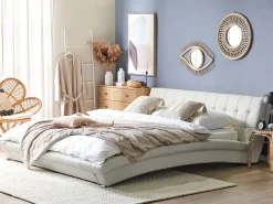 Beliani Vesisanky Nahka Valkoinen 180 X 200 Cm Lille Sale