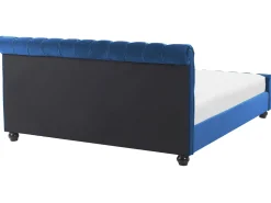 Beliani Vesisanky Sametti Laivastonsininen 180 X 200 Cm Avallon Fashion