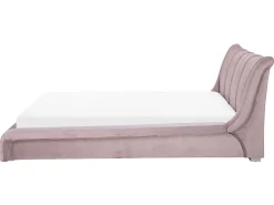 Beliani Vesisanky Sametti Vaaleanpunainen 160 X 200 Cm Nantes Sale