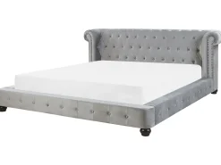 Beliani Vesisanky Sametti Vaaleanharmaa 180 X 200 Cm Cavaillon Fashion