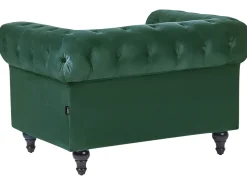 Beliani Vihrea Samettiverhoiltu Sohvaryhma Chesterfield Best