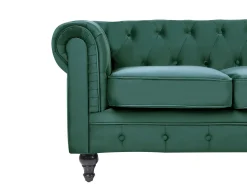 Beliani Vihrea Samettiverhoiltu Sohvaryhma Chesterfield Best