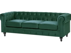 Beliani Vihrea Samettiverhoiltu Sohvaryhma Chesterfield Best