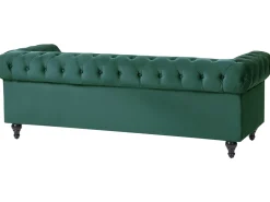 Beliani Vihrea Samettiverhoiltu Sohvaryhma Chesterfield Best