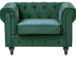 Beliani Vihrea Samettiverhoiltu Sohvaryhma Chesterfield Best