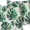 Beliani Vihrea Ulkotyynysetti Peikonlehtikuviolla 45 X 45 Cm 2 Kpl Pouliana New