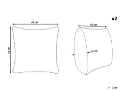 Beliani Vihrea Ulkotyynysetti Peikonlehtikuviolla 45 X 45 Cm 2 Kpl Pouliana New