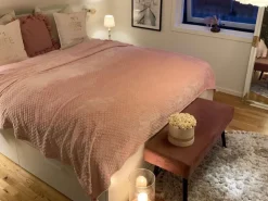 Beliani Viltti 200 X 220 Cm Vaaleanpunainen Samur Best